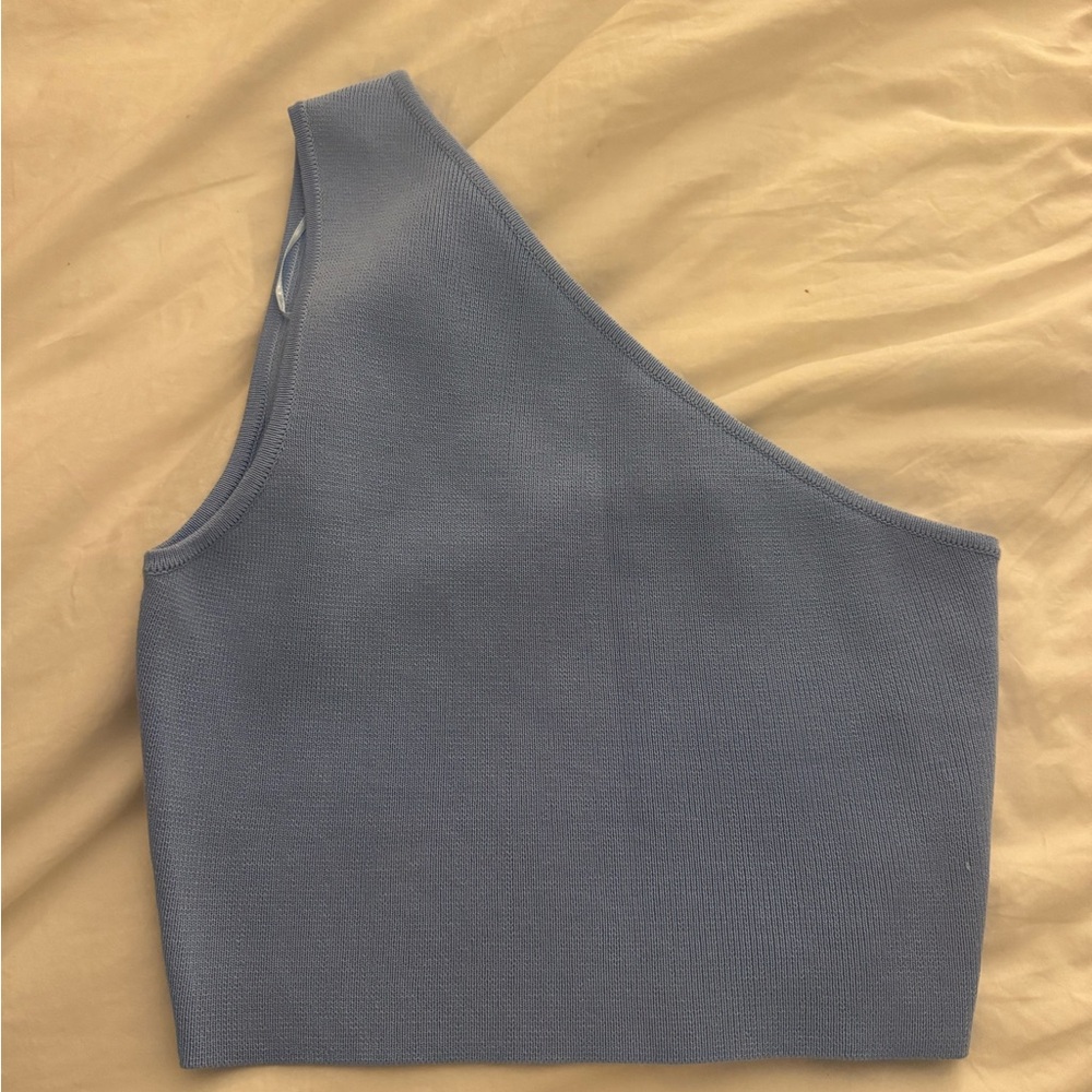 Vici One-Shoulder Blue Crop Top